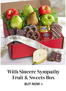 With Sincere Sympathy Fruit & Sweets Box