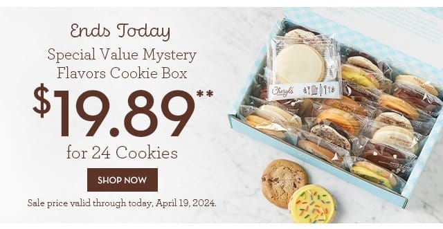 Ends Today - Special Value Mystery Flavors Cookie Box - \\$19.89 for 24 Cookies