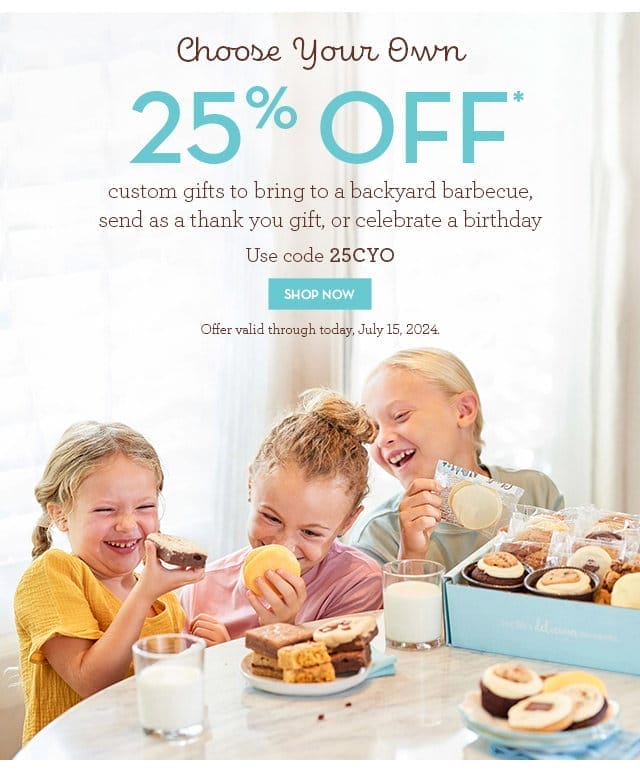 Choose Your Own - 25% off custom gifts to bring to a backyard barbecue, send as a thank you gift, or celebrate a birthday