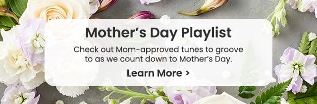 Mother's Day Playlist - Check out Mom-approved tunes to groove to as we count down to Mother's Day. Learn More >
