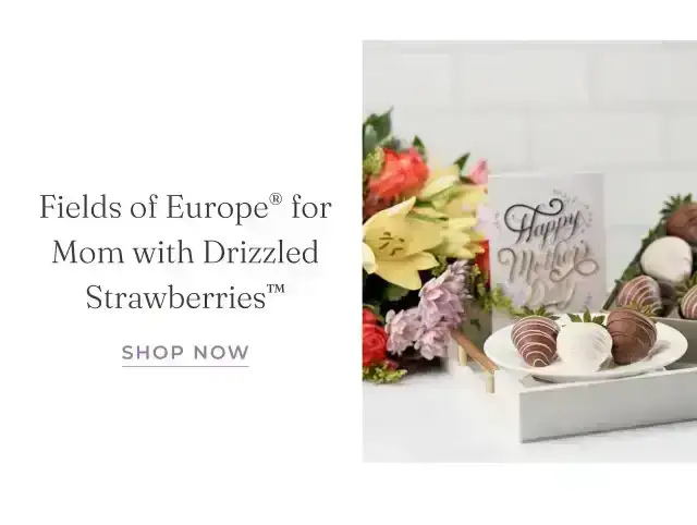 FIELDS OF EUROPE FOR MOM WITH DRIZZLED STRAWBERRIES