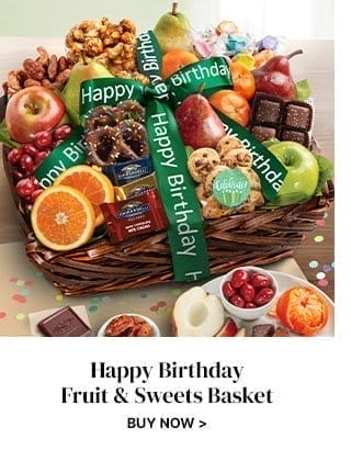 Happy Birthday Fruit & Sweets Basket