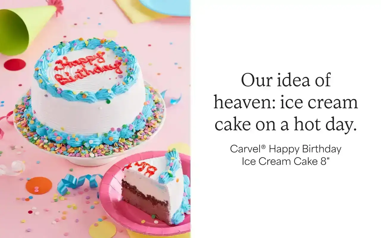 CARVEL HAPPY BIRTHDAY ICE CREAM CAKE 8*