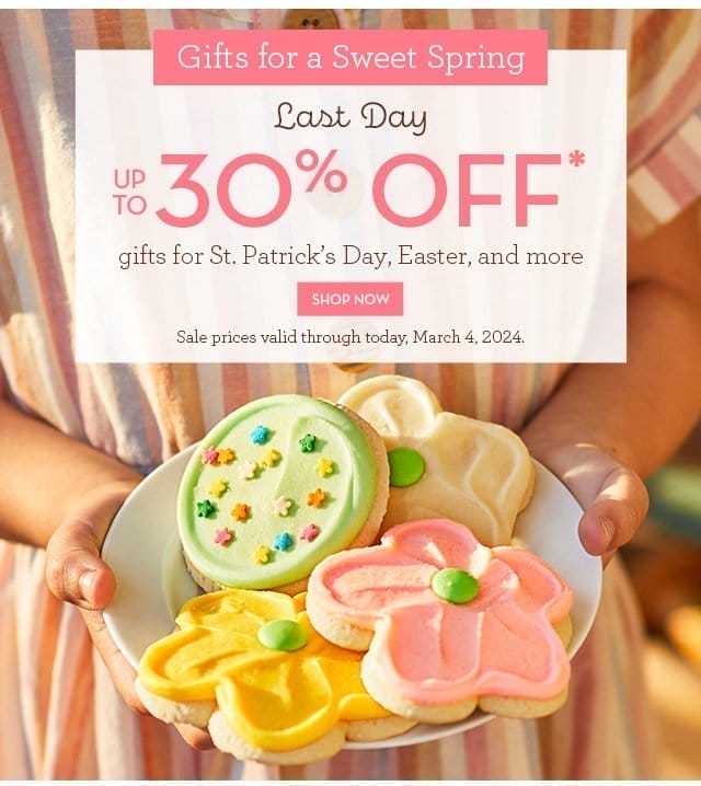 Gifts for a Sweet Spring - Last Day - Up to 30% off gifts for St. Patrick’s Day, Easter, and more