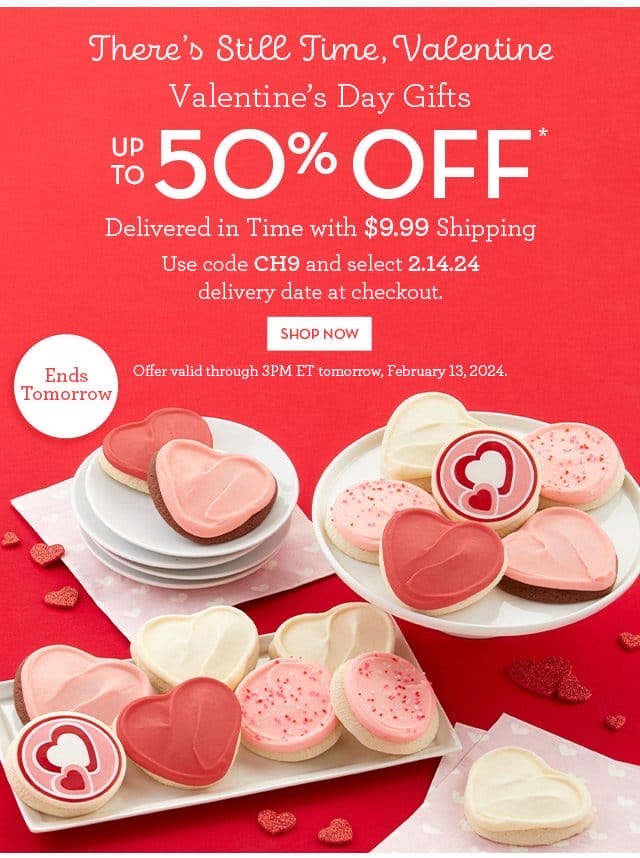 There’s Still Time, Valentine - Valentine's Day Gifts - Up to 50% Off - Delivered in Time with \\$9.99 Shipping - Ends Tomorrow