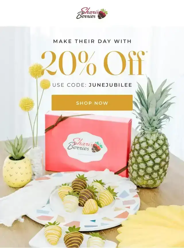 20% OFF* USE CODE JUNEJUBILEE