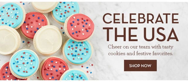 Celebrate the USA - Cheer on our team with tasty cookies and festive favorites.