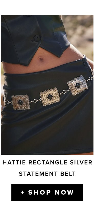 hattie rectangle silver statement belt