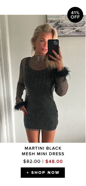 Martini black mesh mini dress