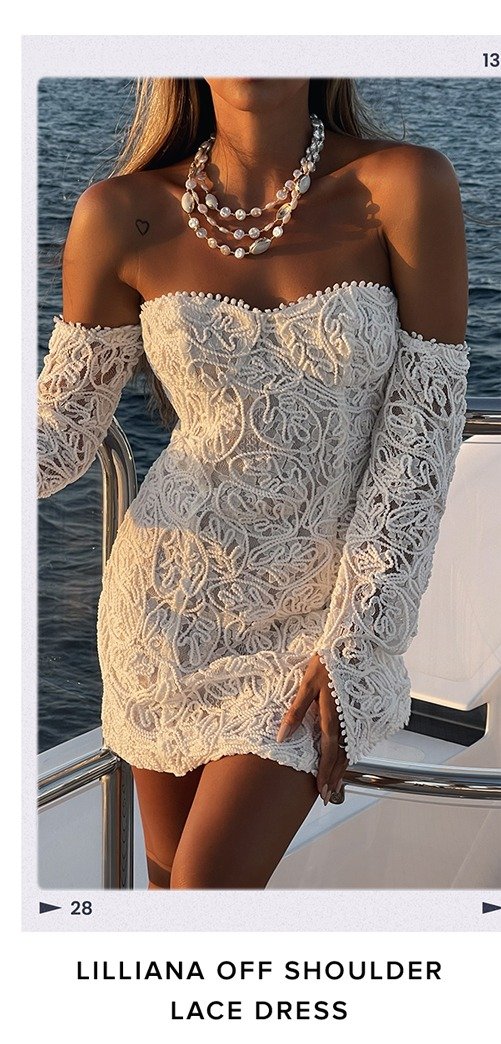 lilliana off shoulder lace dress