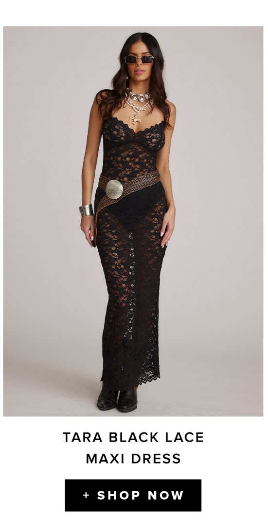 tara black lace maxi dress