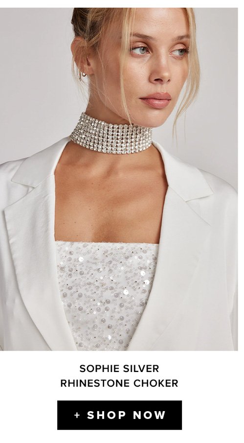 sophie silver rhinestone choker