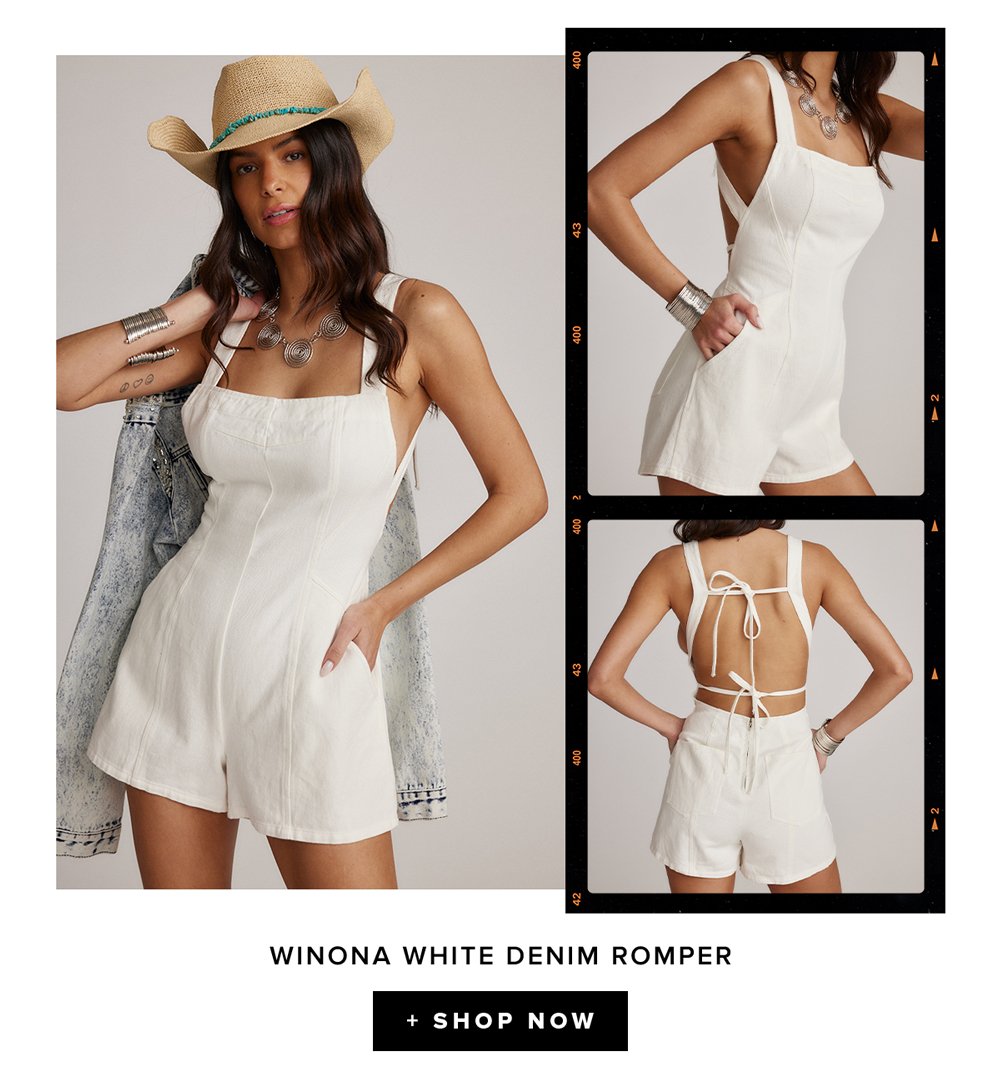 Winona White Denim Romper