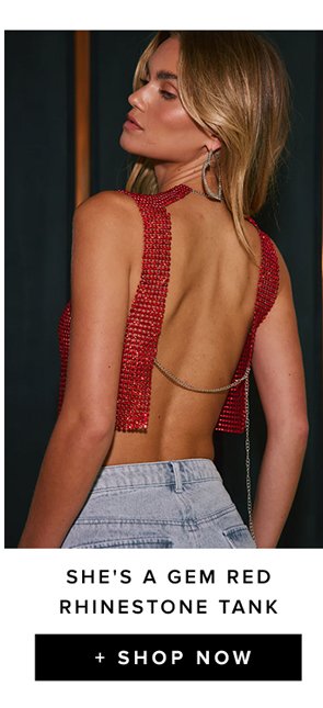 shes a gem red rhinestone tank