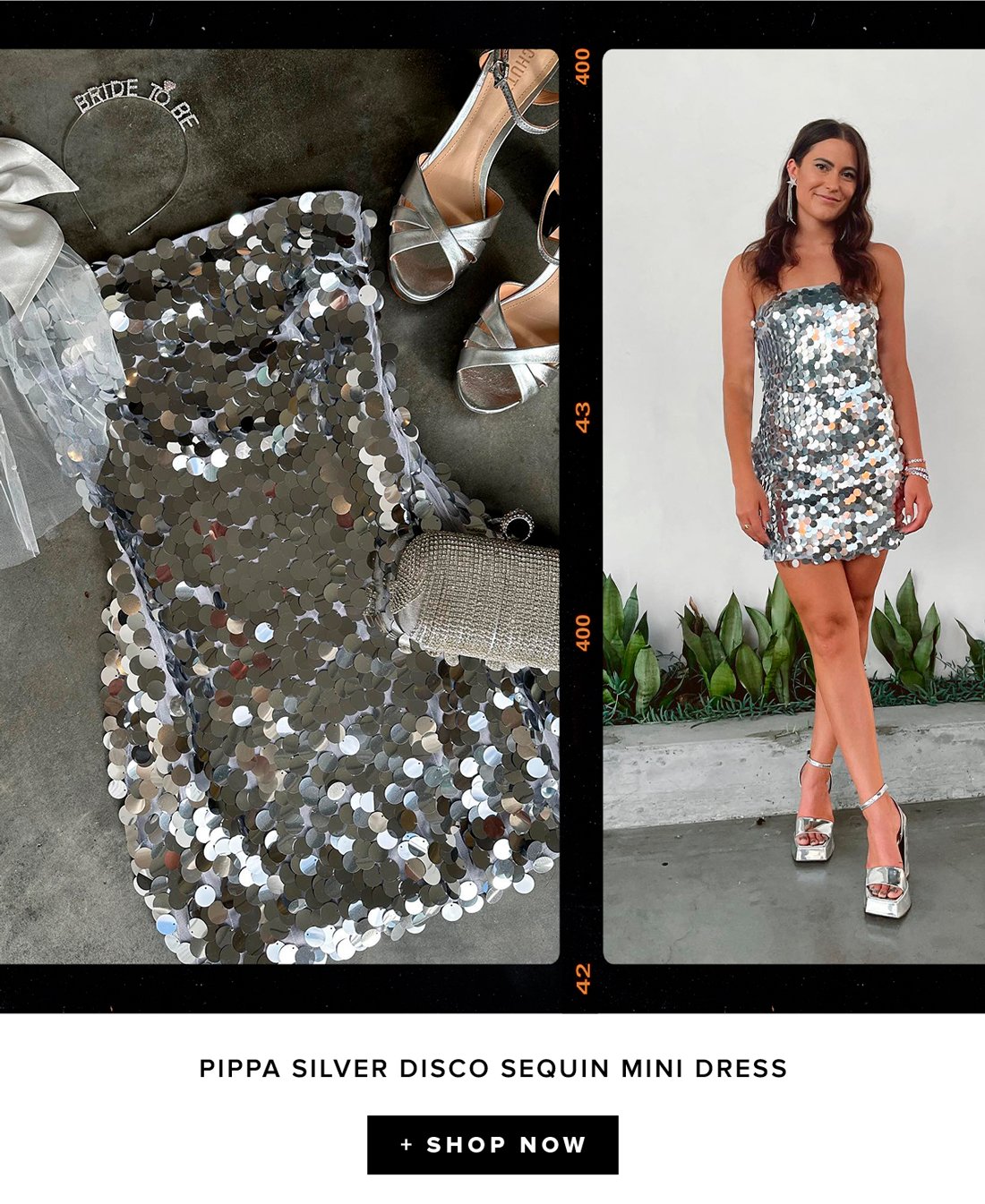 pippa silver disco sequin mini dress