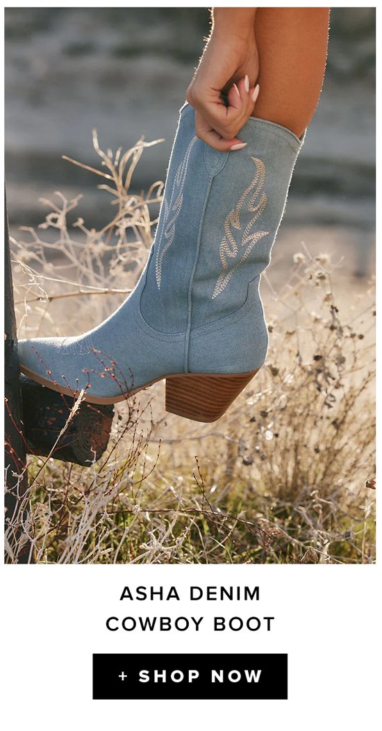 asha denim cowboy boot