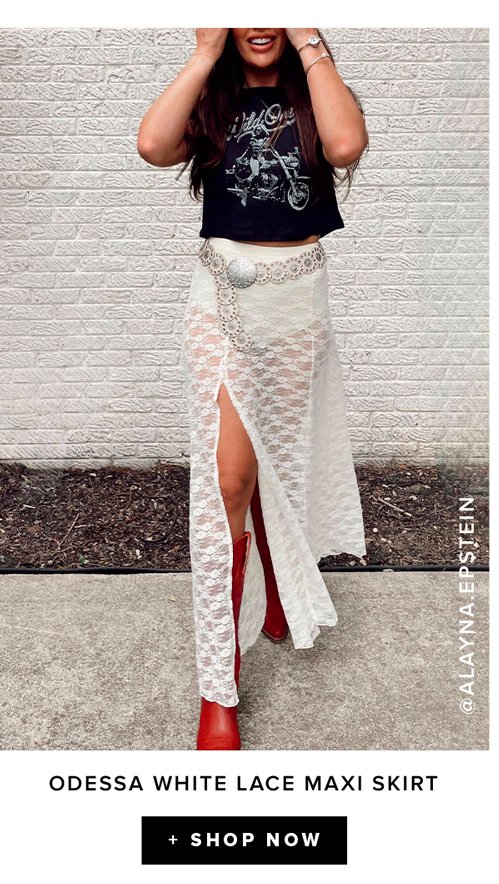 odessa white lace maxi skirt