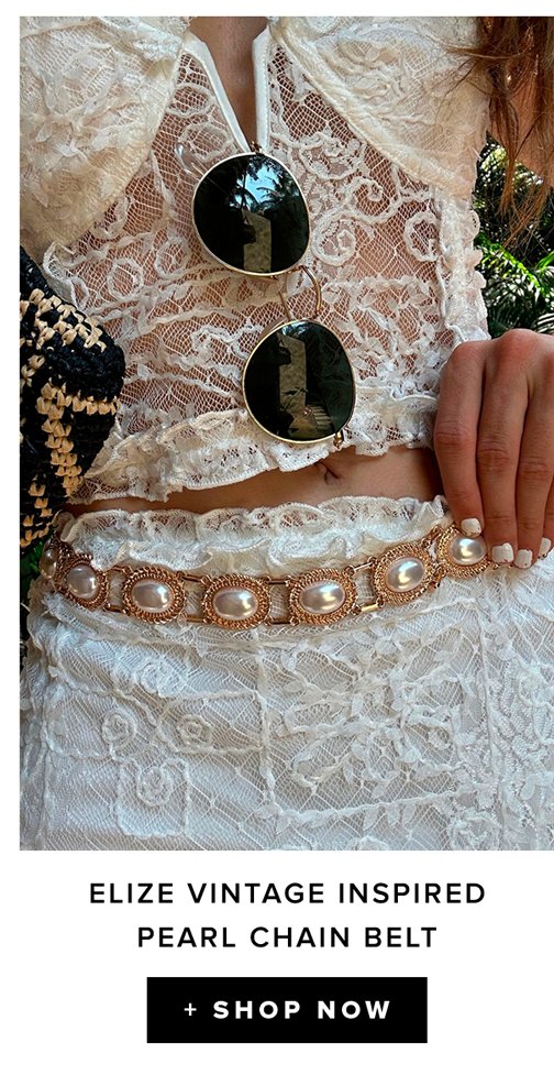 elize vintage inspired pearl chain belt