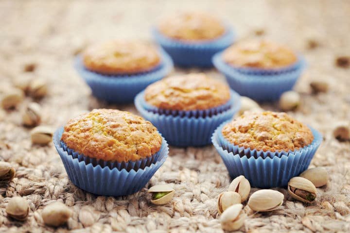 Lemon, Cocnut and Pistachio Protein Muffins