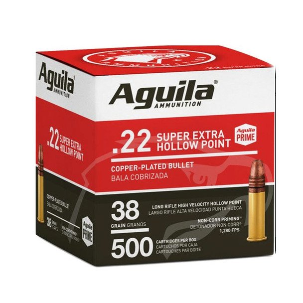 AGUILA .22 LR 38Gr Copper-Plated Hollow Point 500rd Box Ammo