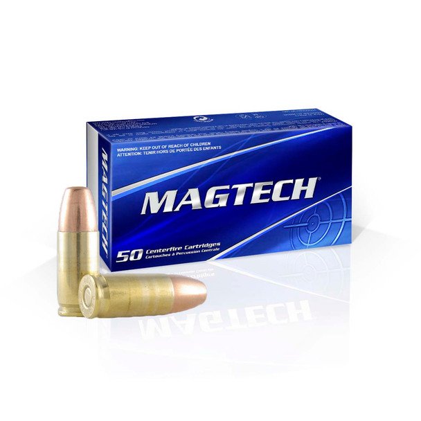 MAGTECH 9mm 147 Grain FMJ Flat Ammo, 50 Round Box