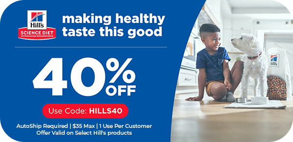 40% off Hill's Science Diet with code HILLS40