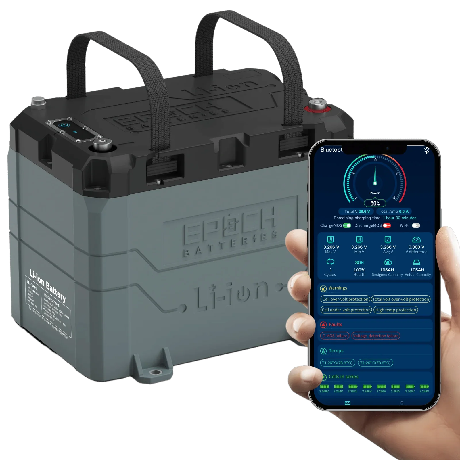 Image of 24V 100Ah | Heated & Bluetooth | LiFePO4 Battery