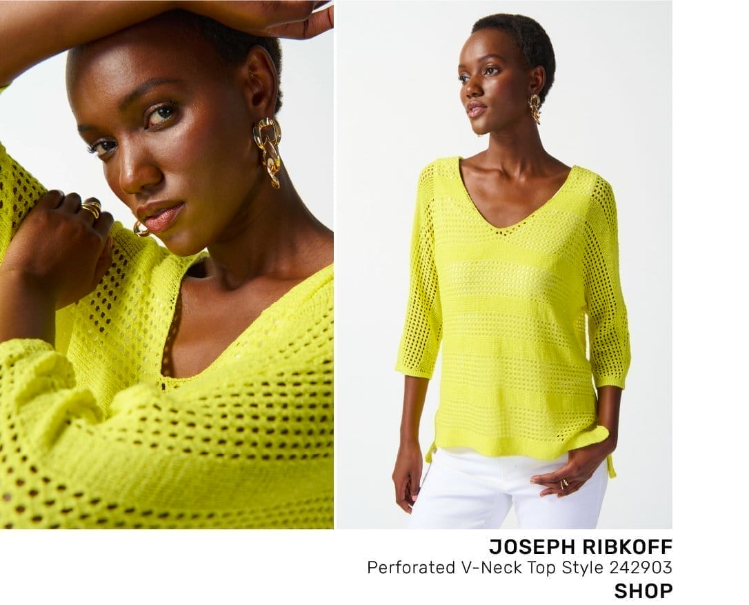 Perforated V-Neck Top Style 242903