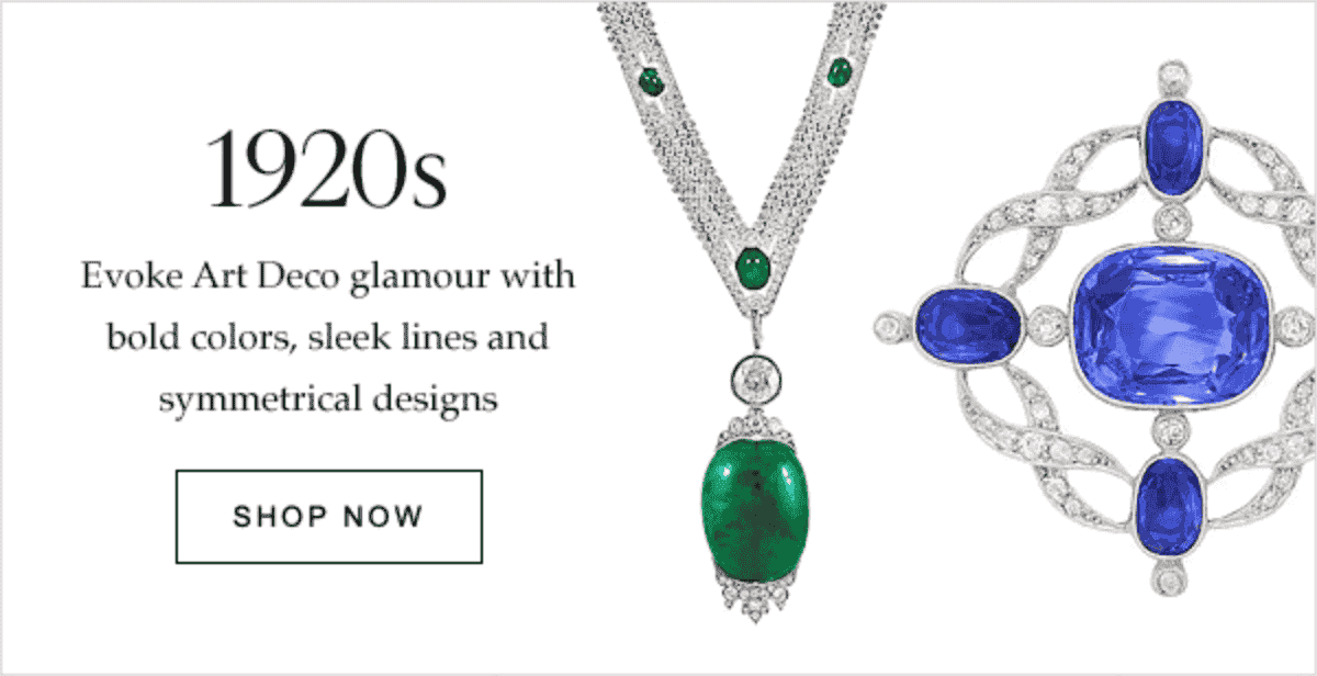 1920s Evoke Art Deco glamour with bold colors, sleek lines and symmetrical designs | SHOP NOW