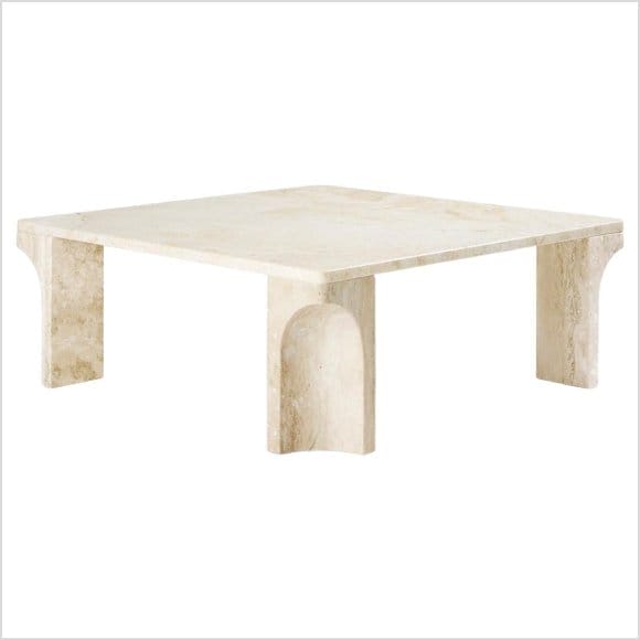 GamFratesi Doric Travertine Coffee Table, New