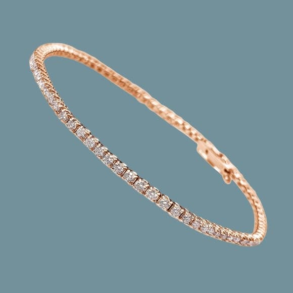 Diamonds Mine Fancy Light Pink Diamond and Pink Gold Tennis Bracelet, Contemporary