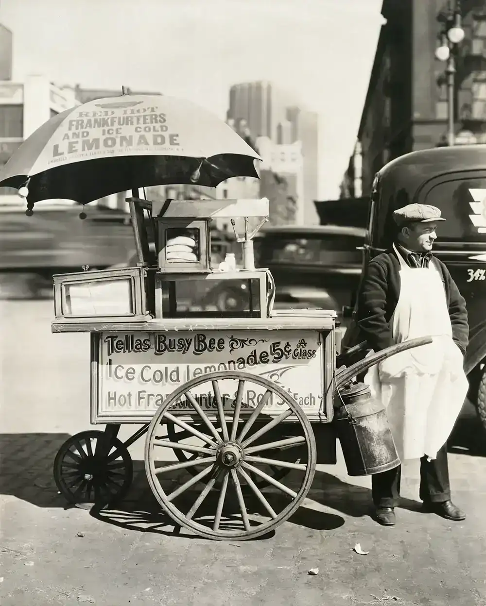 Image of Hot Dog Stand, West St. and North Moore, Manhattan