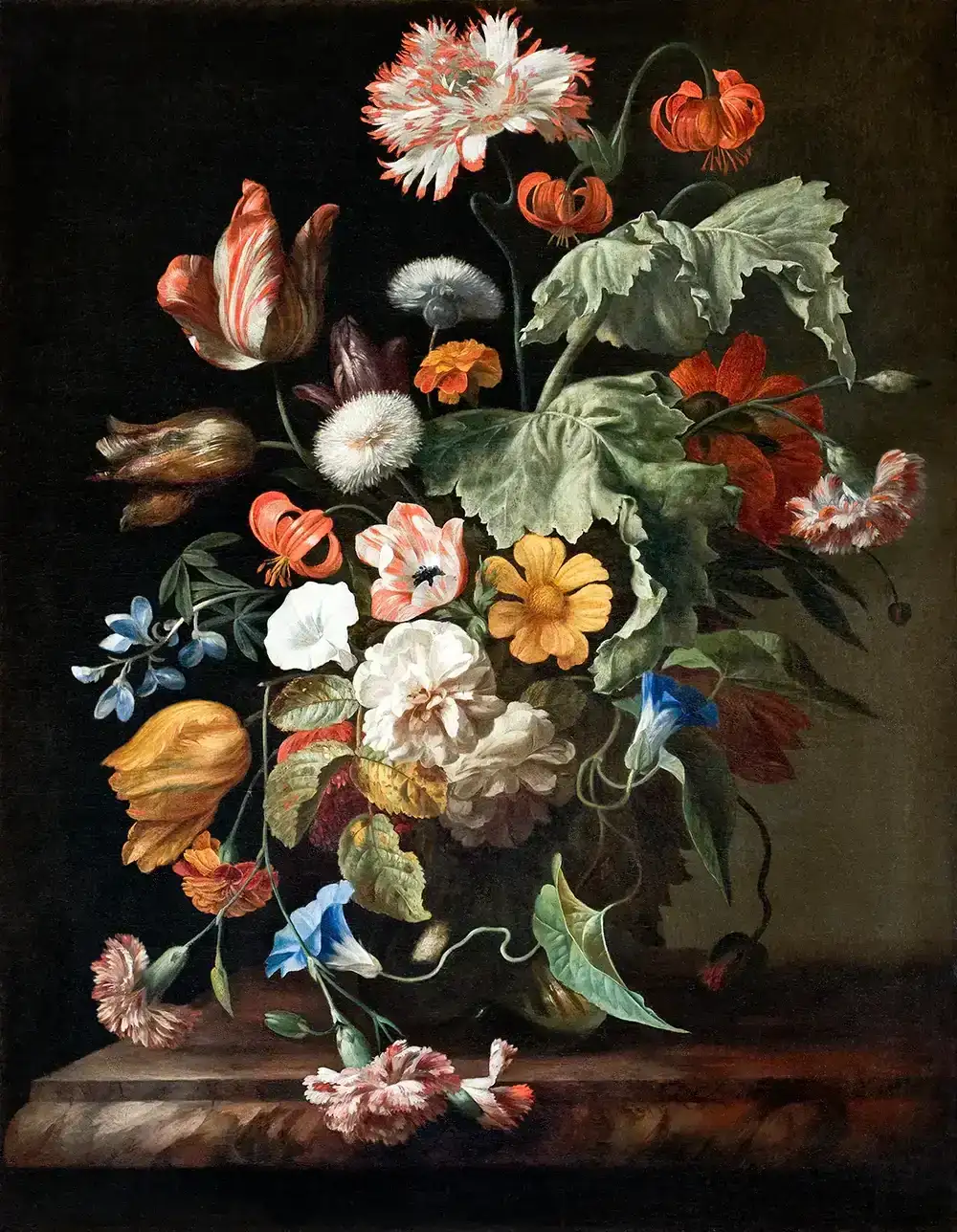 Image of Flowers in a Glass Bowl