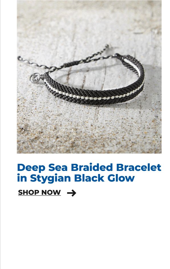 deep sea braided bracelet in stygian black glow