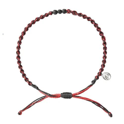 Image of Lava Stone Braided Anklet in Crimson Sea