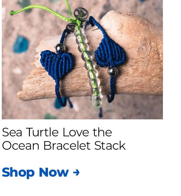 Sea Turtle Love the Ocean Bracelet Stack