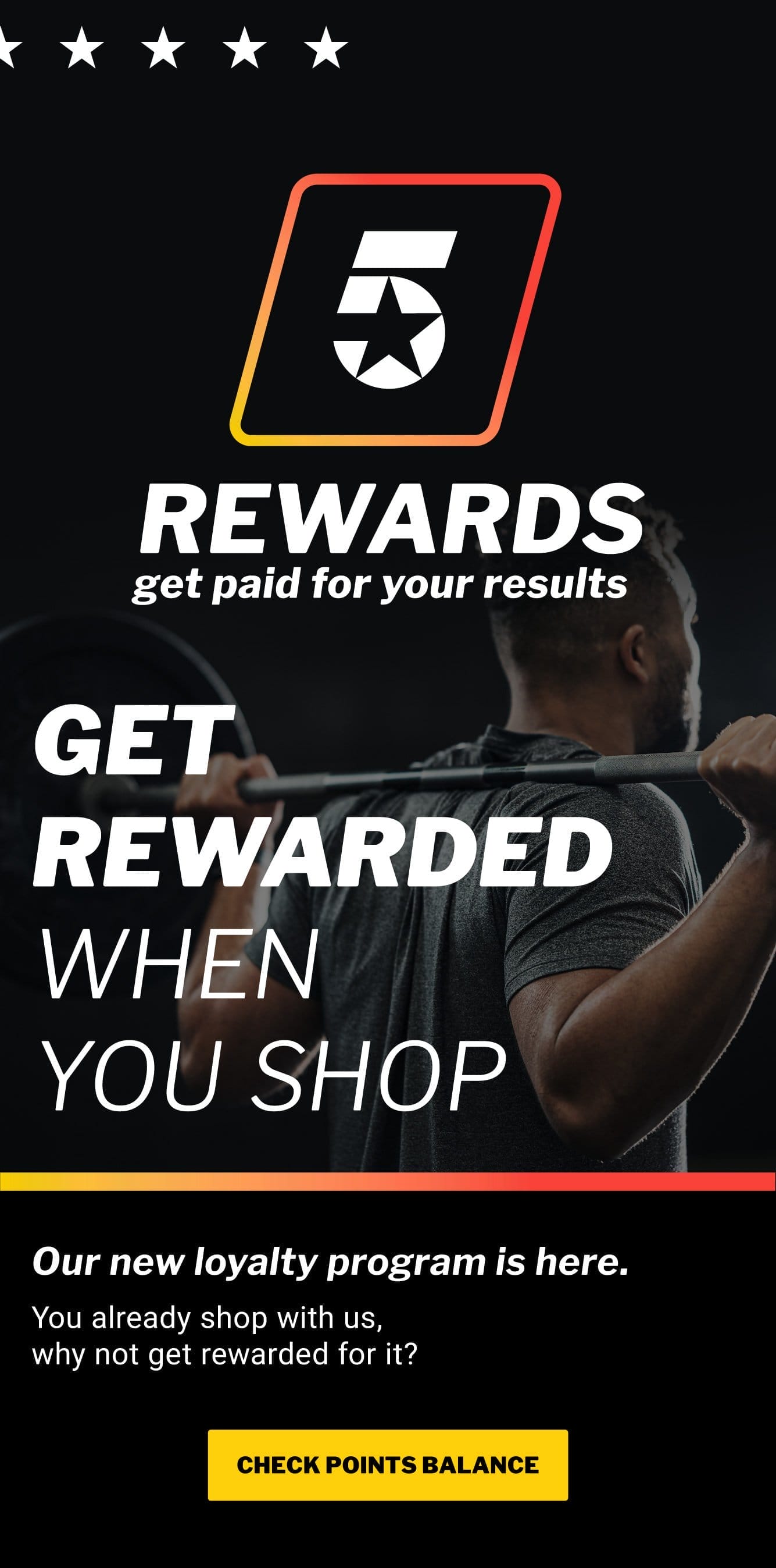 Get Rewarded when you shop. Our new loyalty program is HERE. You already shop with us, why not get rewarded for it? Check Points Balance (click image).