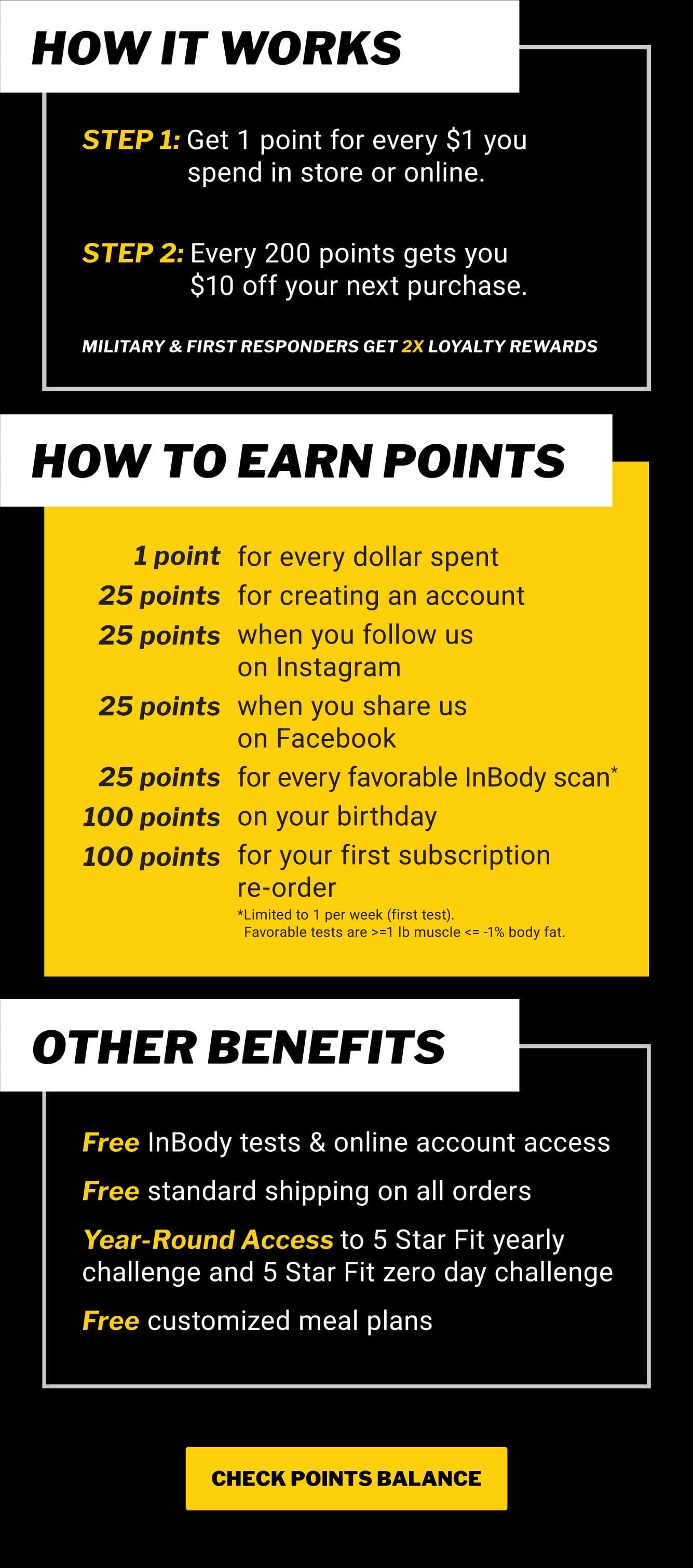 Get 1 point for every \\$1 you spend in store or online. Every 200 points gets you \\$10 off your next purchase. Click thru to learn about more benefits and ways to earn points.