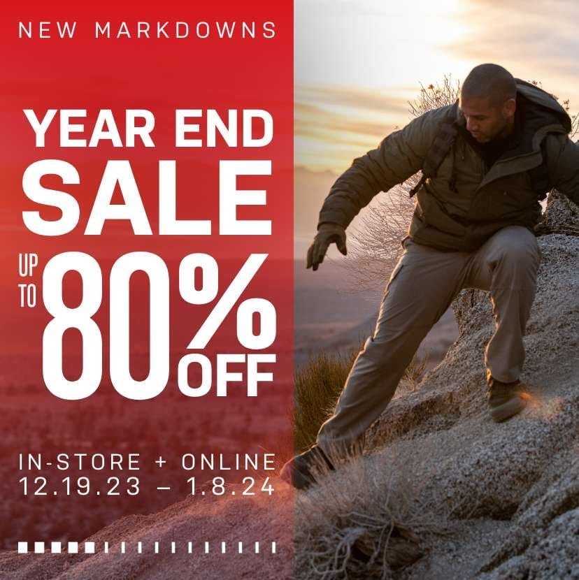 Year End Sale up to 80% off in-store and online