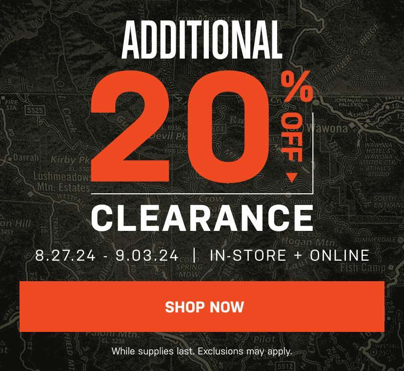 Additional 20% Off Clearance