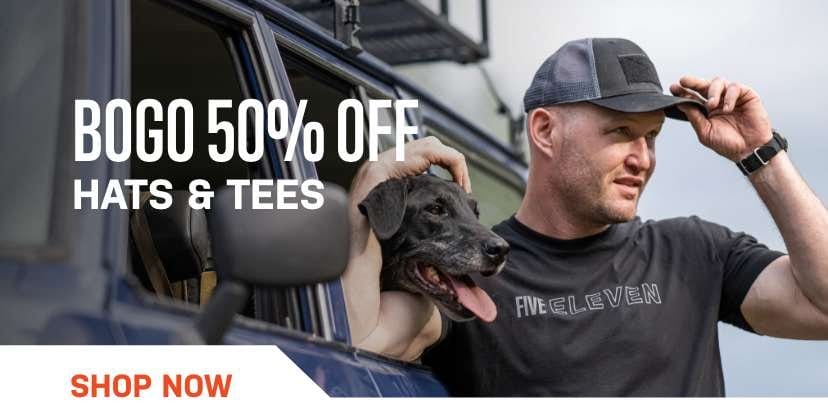 BOGO 50% off hats and tees