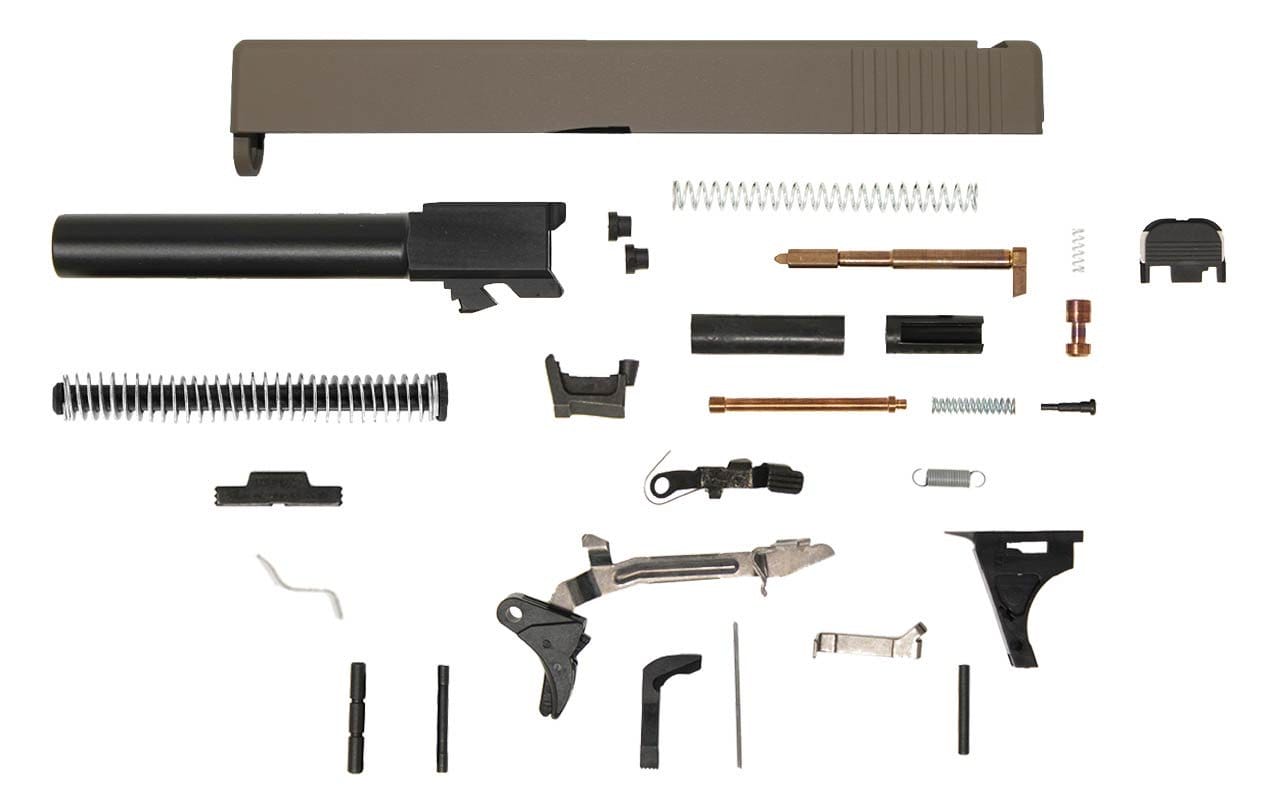 Image of Glock® 17 Compatible Pistol Build Kit w/ FDE Rear Serrated Slide