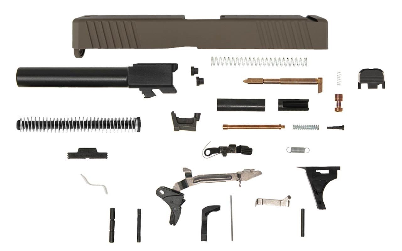 Image of Glock® 17 Compatible Pistol Build Kit w/ FDE Front & Rear Serrated Slide