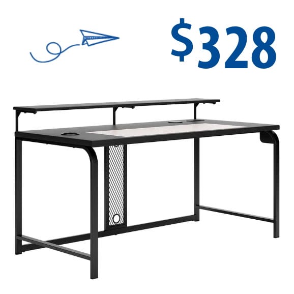 black gaming desk at \\$328