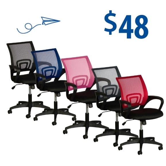 mesh office chairs with your choice of 5 at \\$48