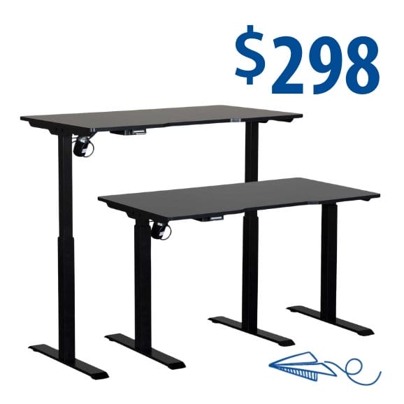 black standing desk at \\$298