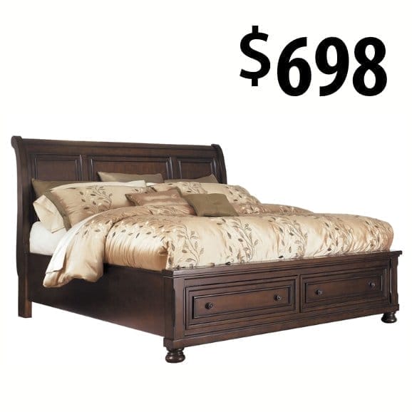 queen panel bed at \\$698