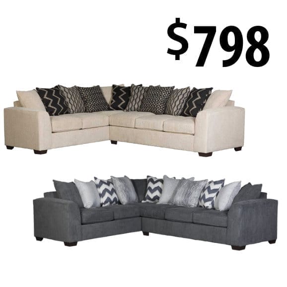 2 piece sectional in your choice of tan or gray at \\$798