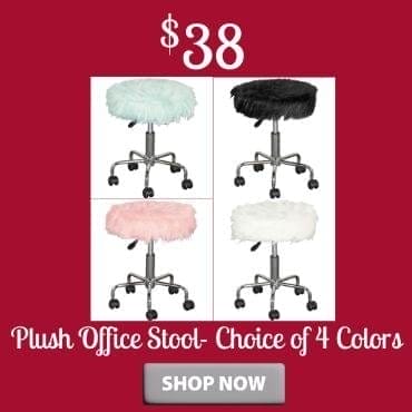 Plush Office Stool- choice of 4 colors at \\$38