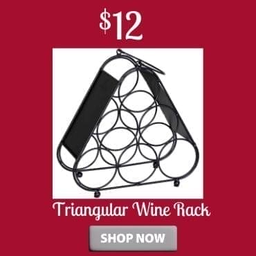 Triangle wine rack at \\$12